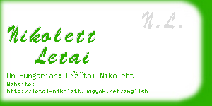 nikolett letai business card